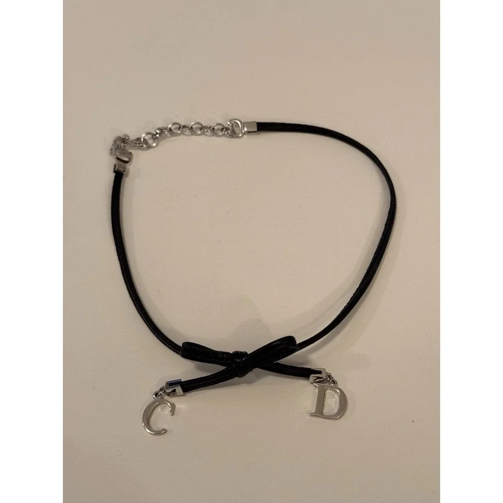 Vintage Christian Dior Black Bow Choker Necklace